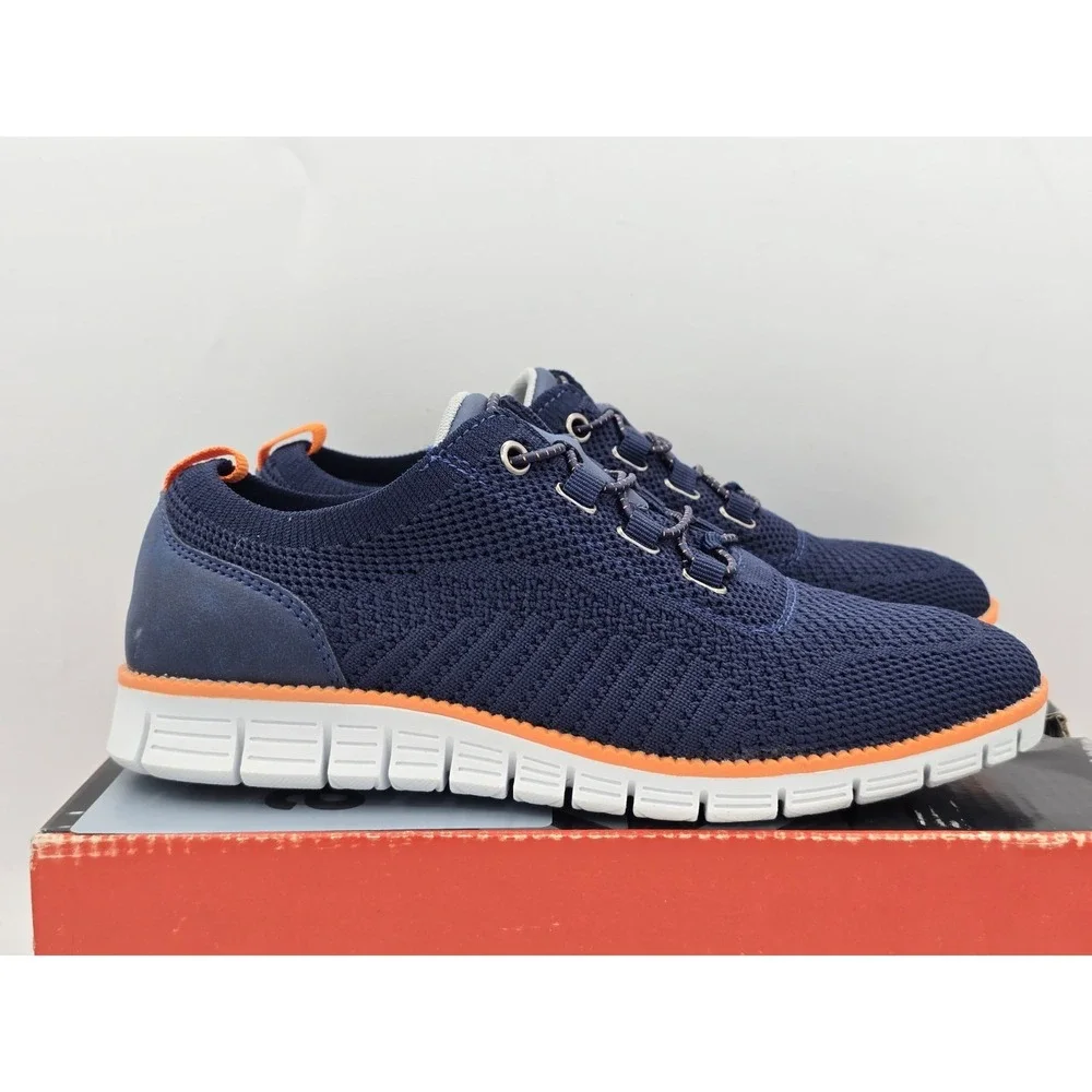 Deer Stags Boy's Status Jr Sneaker, Navy/orange Knit, Size 3 M Kid‎ Size